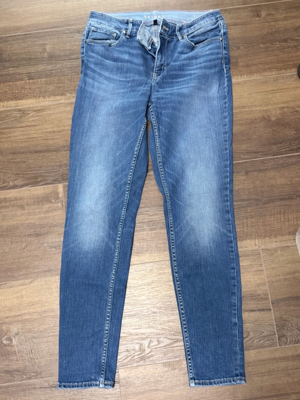 White House Black Market Washed Blue Skinny Jeans